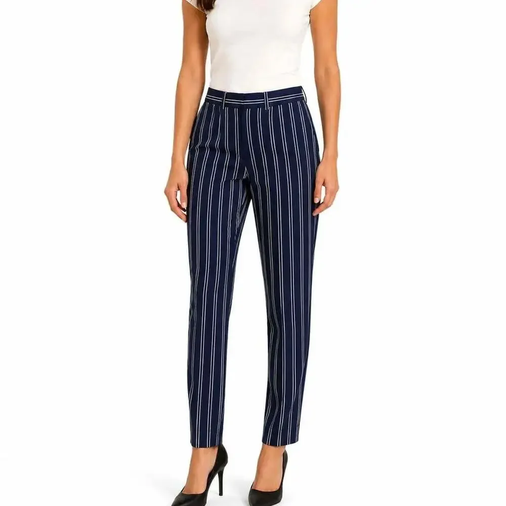 Michael Kors Women's Blue and White Trousers
